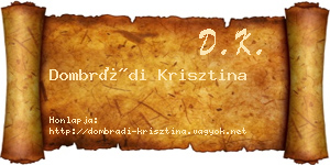 Dombrádi Krisztina névjegykártya